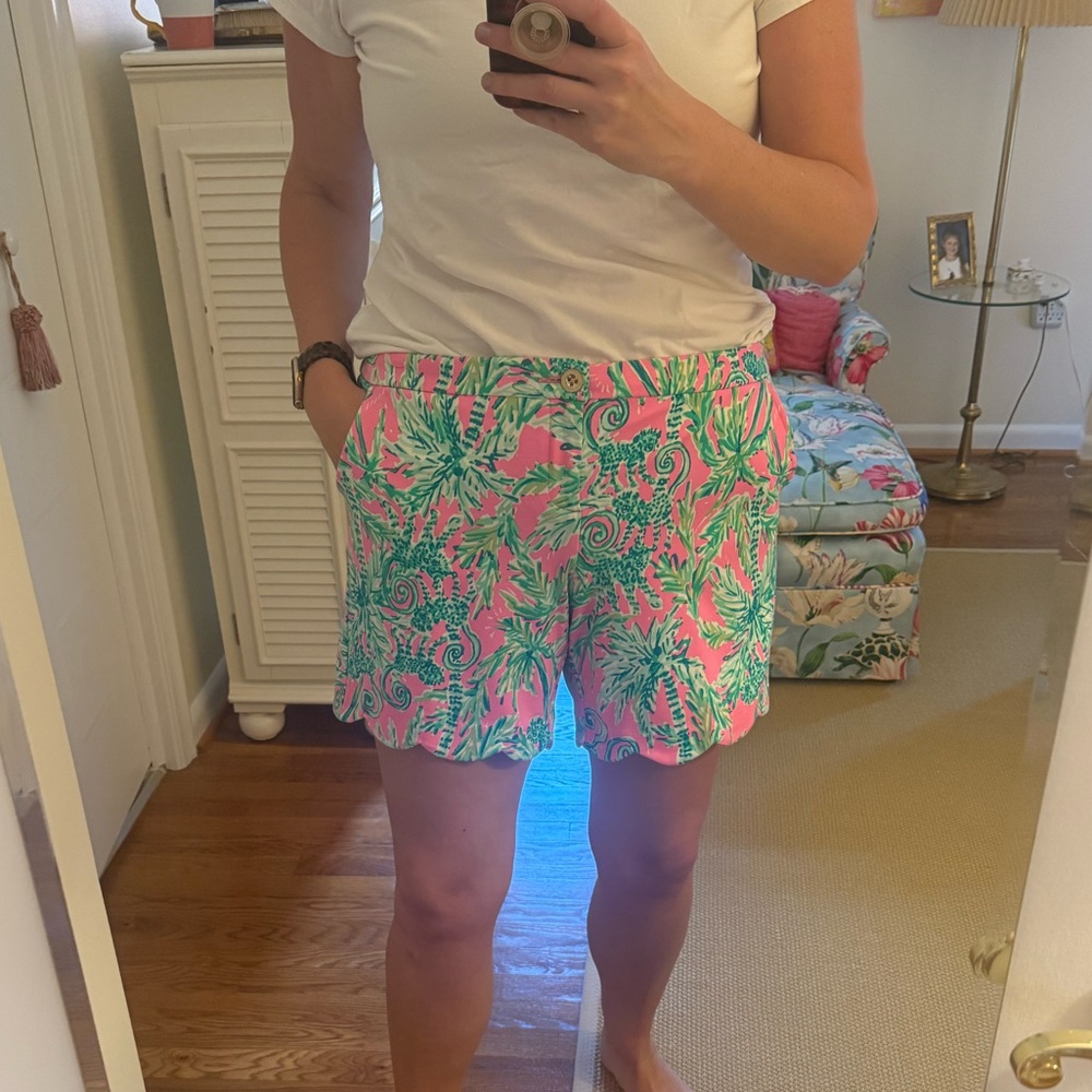 Lilly Pulitzer Pink and Green Print Shorts